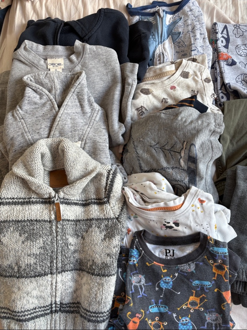 Carter's Gray, Navy & White Kids Clothing Mix with Orange Accents